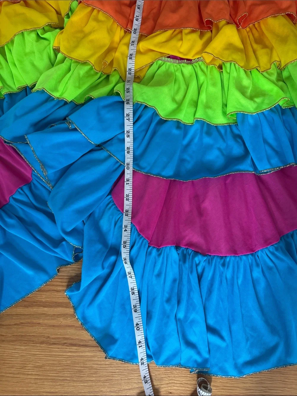 Kids Rainbow Ruffle Costume Dress - Multicolor, 7-8 years, 11-12 years